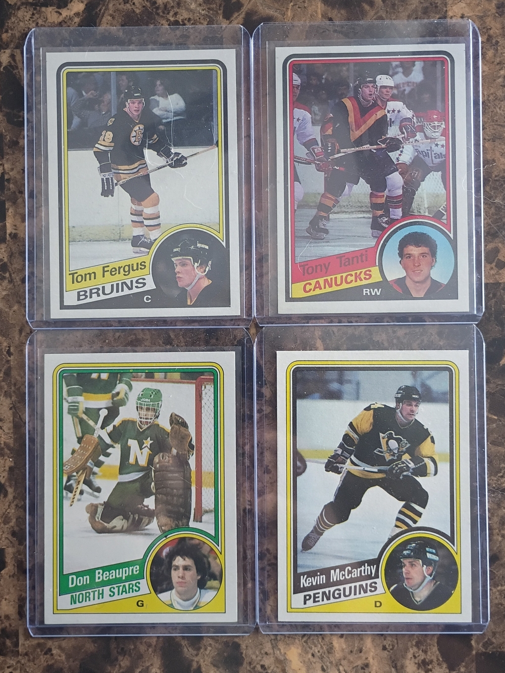 1984 Topps North Stars, Bruins, Canucks, Penguins Lot Of Four